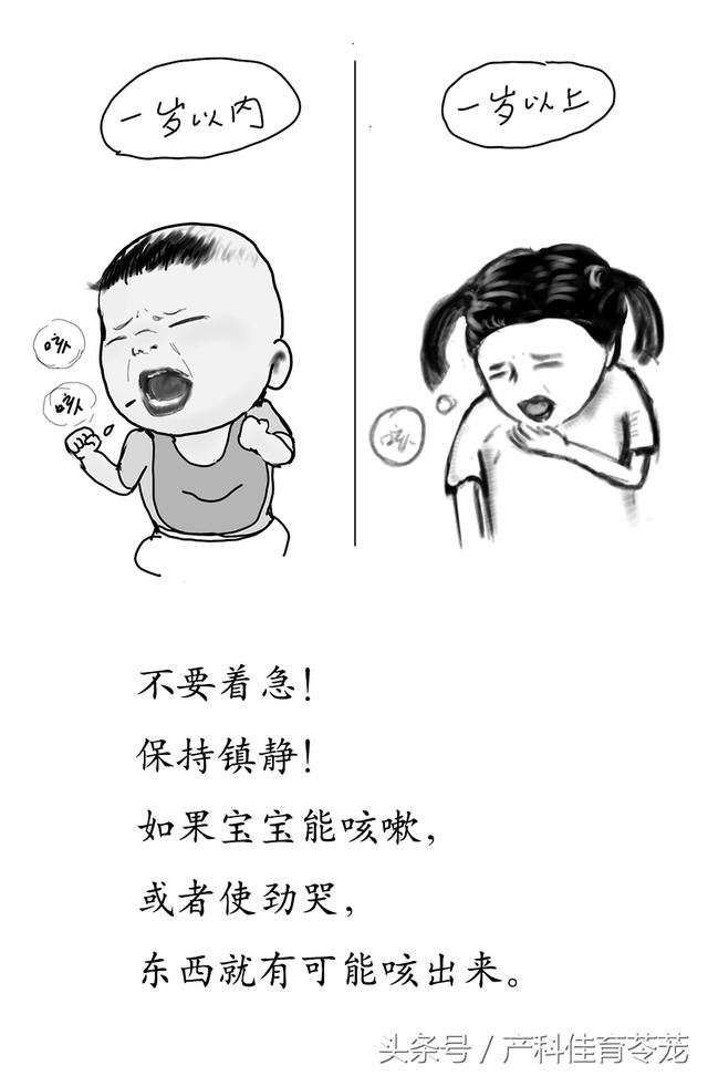 兒童氣管卡物哭鬧（寶寶氣管卡物之救命流程手繪圖）2