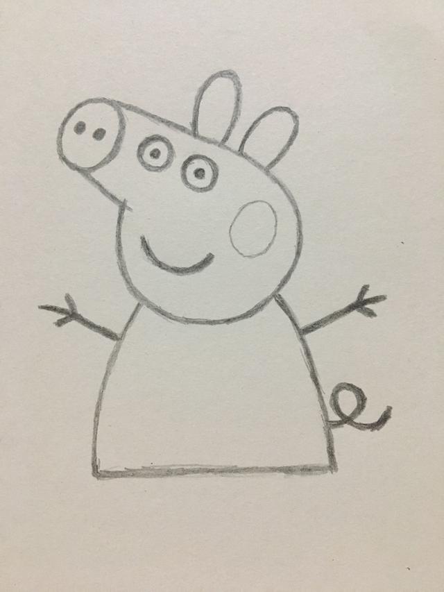 小豬佩奇簡筆畫兒童畫法（簡筆畫小豬佩奇的畫法）8