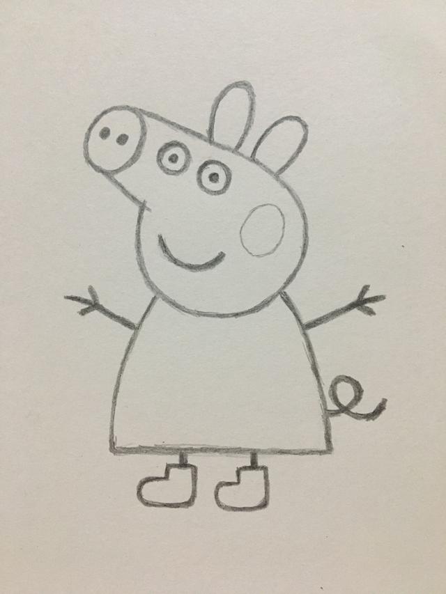 小豬佩奇簡筆畫兒童畫法（簡筆畫小豬佩奇的畫法）9