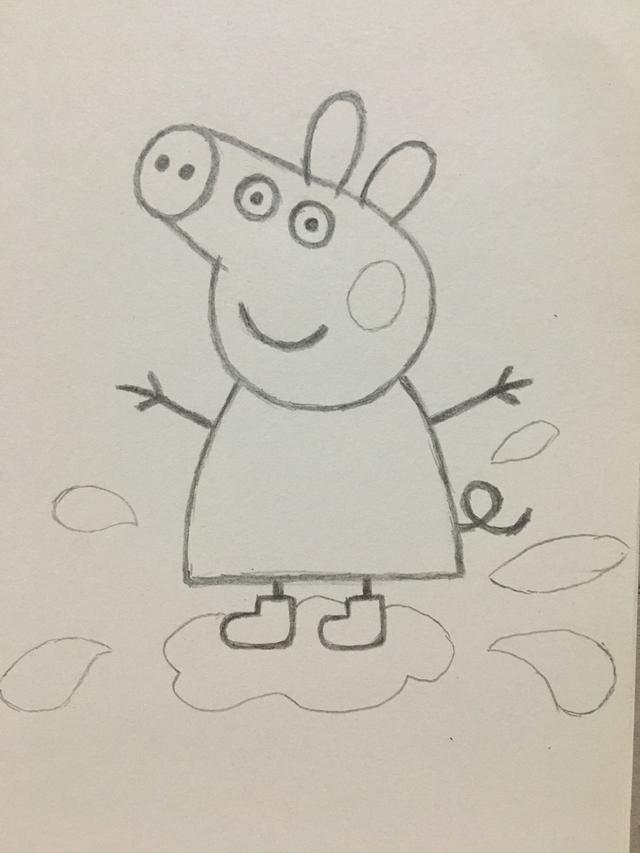 小豬佩奇簡筆畫兒童畫法（簡筆畫小豬佩奇的畫法）10
