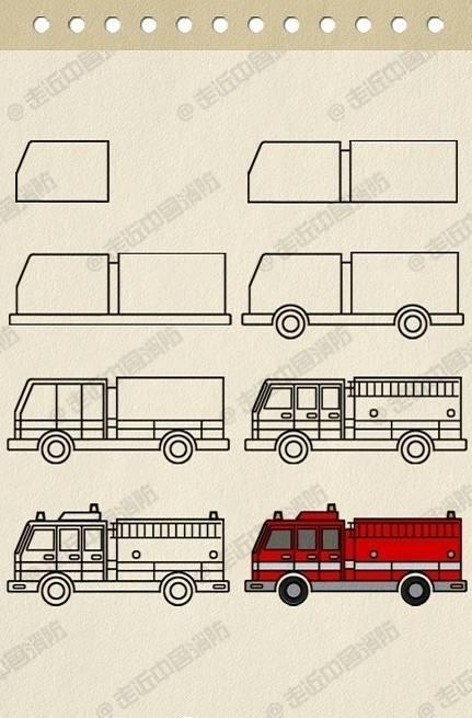 關于消防的簡筆畫怎麼畫（一筆一劃畫消防）6