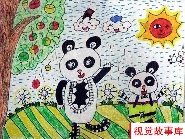 可愛的國寶熊貓怎麼畫（優秀兒童主題繪畫）10