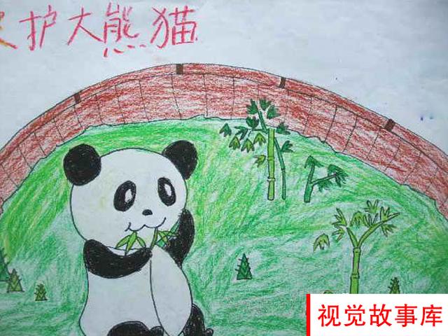 可愛的國寶熊貓怎麼畫（優秀兒童主題繪畫）5