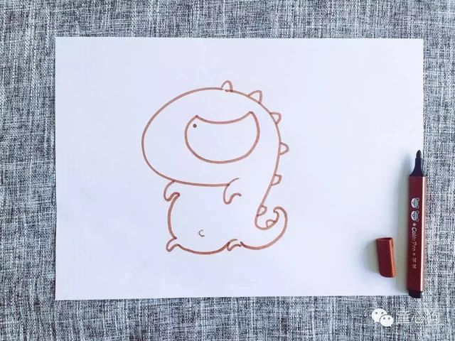 小恐龍的簡筆畫法簡單易學（阿蚌教你簡筆畫小恐龍）10