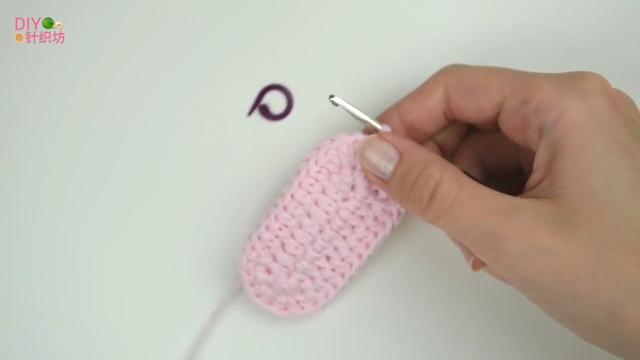 3-6月寶寶針織鞋鈎織教程（教你鈎織超可愛的粉紅小豬款寶寶鞋）(5)