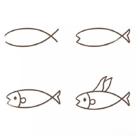 簡筆畫魚的畫法大全簡單又漂亮（各種各樣的魚簡筆畫大全）2