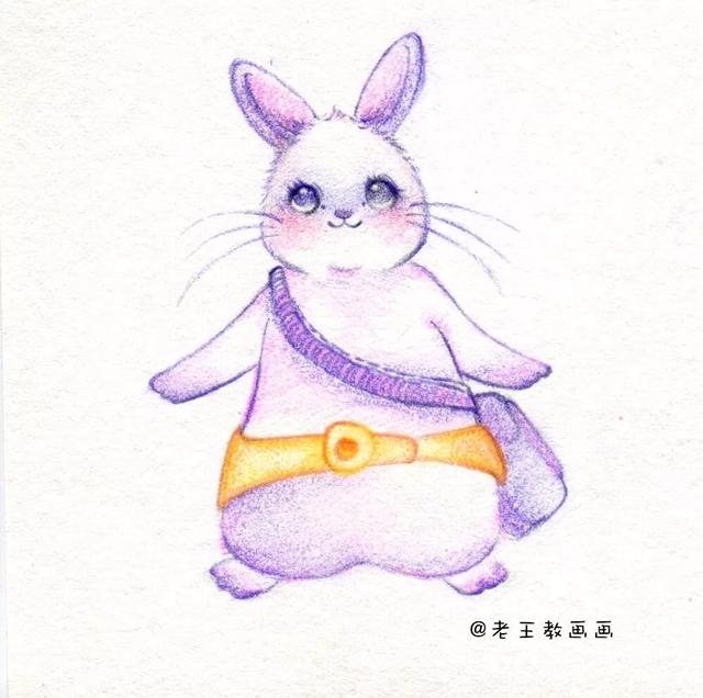 一個簡簡單單的玉兔怎麼畫（教你畫一隻簡筆畫小玉兔）7