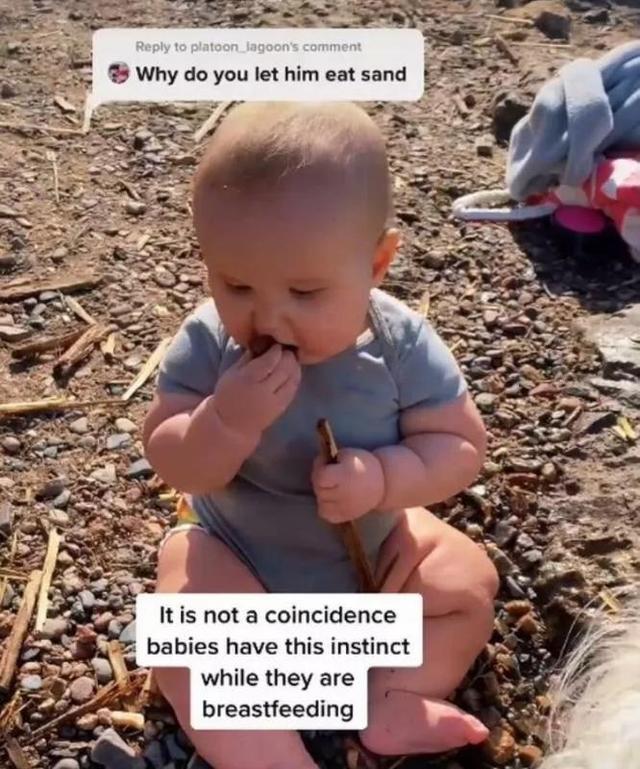 嬰兒應多大開始鍛煉咀嚼能力（媽媽為讓她的寶寶吃泥土和咀嚼沙子來）3