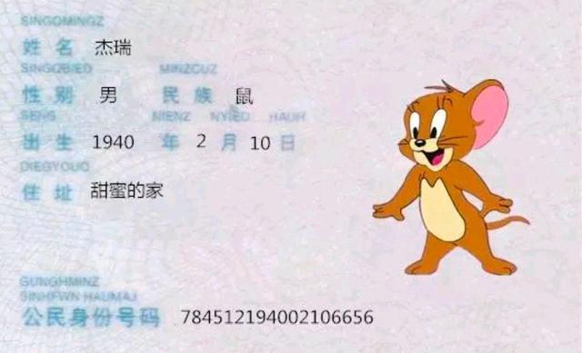 貓和老鼠的身份證（貓和老鼠角色辦身份證）4