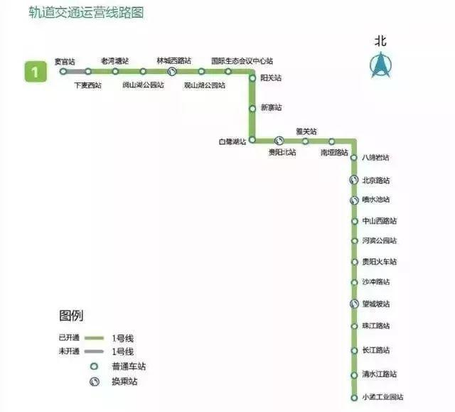 貴陽地鐵1号線路開通情況（貴陽地鐵1号線24個站點進出口一覽）3