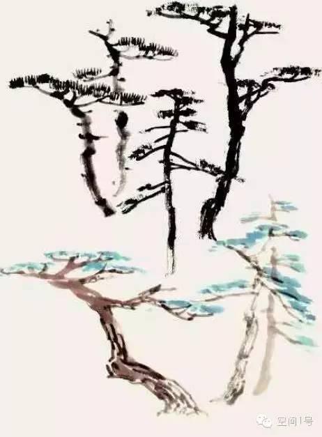 山水畫松樹的畫法步驟圖（書畫聯盟圖文示範教程）4