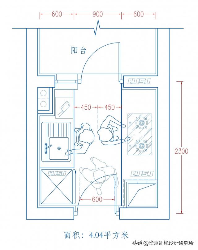廚房尺寸平面标準圖（廚房最小尺寸标準設計指引HJSJ）14