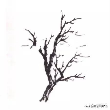 簡單的山水畫樹的畫法（山水畫入門春樹畫法）6