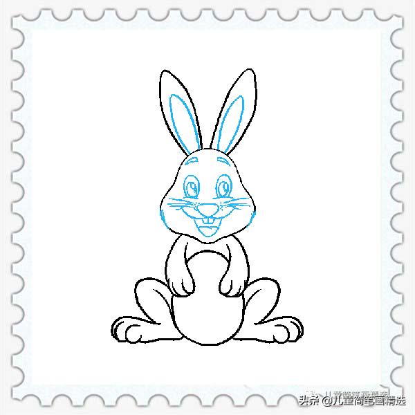 簡單又可愛的簡筆畫小兔子怎麼畫（兒童簡筆畫精選-如何畫一隻歡樂的小兔子）8