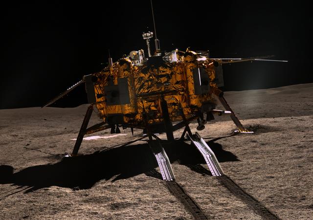 嫦娥四号月球探測器的運行軌迹（難得一見的嫦娥四号着陸腿測試）15