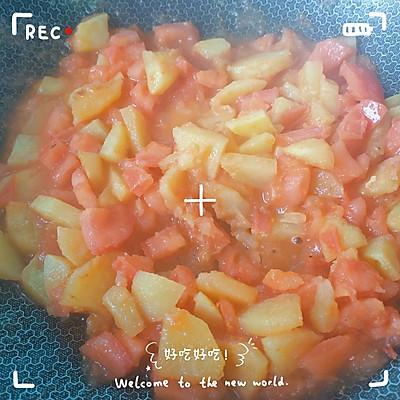 西紅柿土豆燴飯教程（西紅柿雞蛋土豆燴飯比賣的還好吃）8